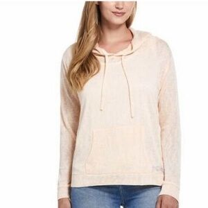 Weatherproof Vintage Womens SZ S Lightweight Slub Pullover Hoodie Peach